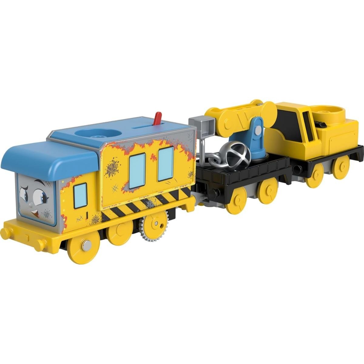 Locomotiva motorizata cu 2 vagoane, Thomas and Friends, Wreck Roll Carly the Crane, JBW22