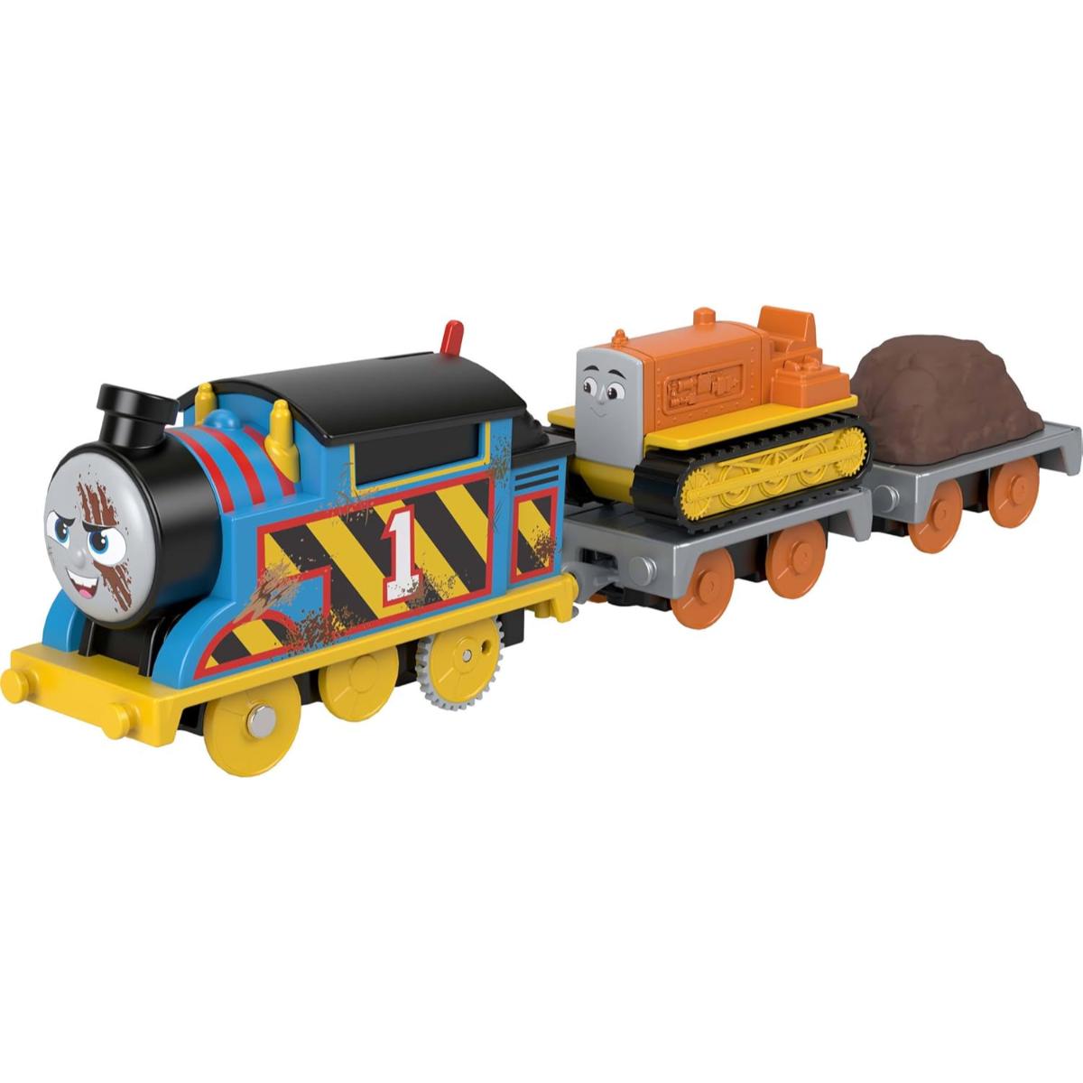 Locomotiva motorizata cu 2 vagoane, Thomas and Friends, Thomas and Terence Construction, JDF19