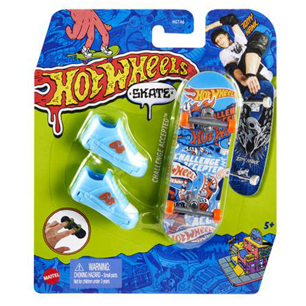 Set mini placa skateboard cu pantofi, Hot Wheels, HGT48