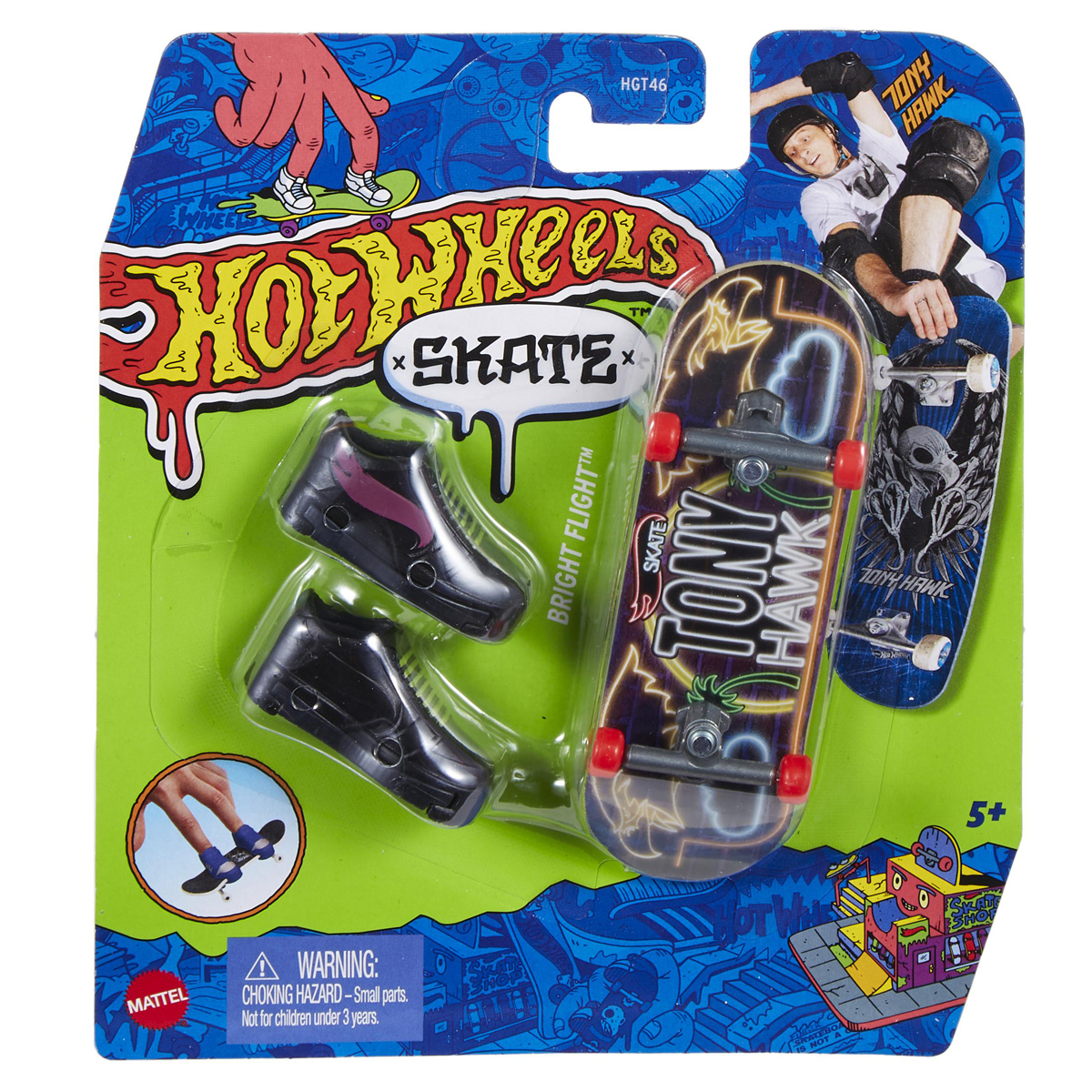 Set mini placa skateboard cu pantofi, Hot Wheels, HNG23
