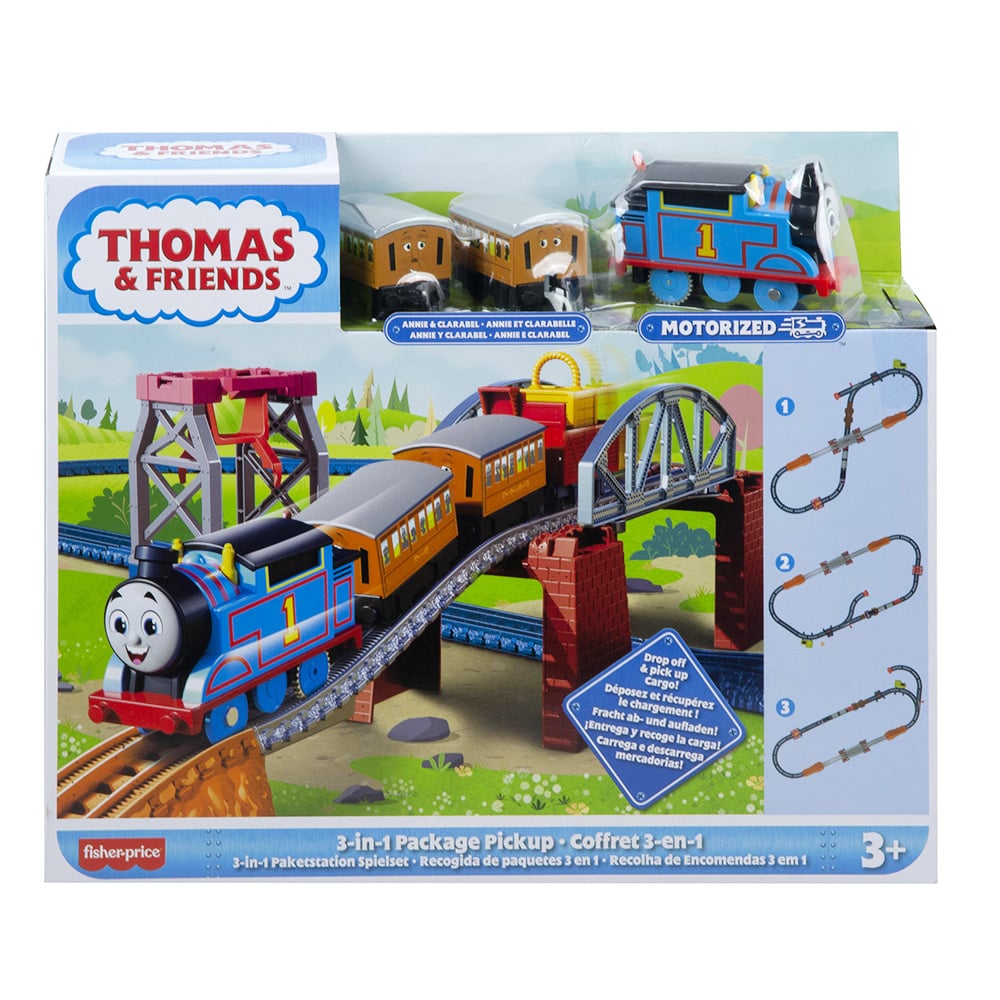 Set de joaca, Locomotiva motorizata cu 3 vagoane pe sine, Thomas and Friends, HGX64 and imagine noua responsabilitatesociala.ro