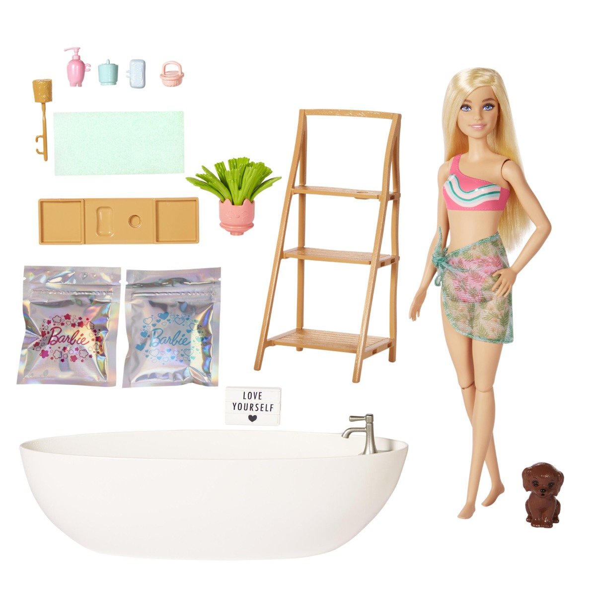 Set papusa Barbie, Confetti Bath, Cada si accesorii, HKT92 Accesorii imagine noua responsabilitatesociala.ro