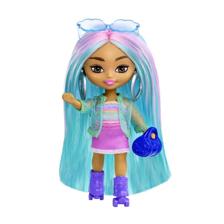 Papusa Barbie Extra Mini Minis cu par si accesorii, 8 cm, HLN45 Papusi 2023-09-26