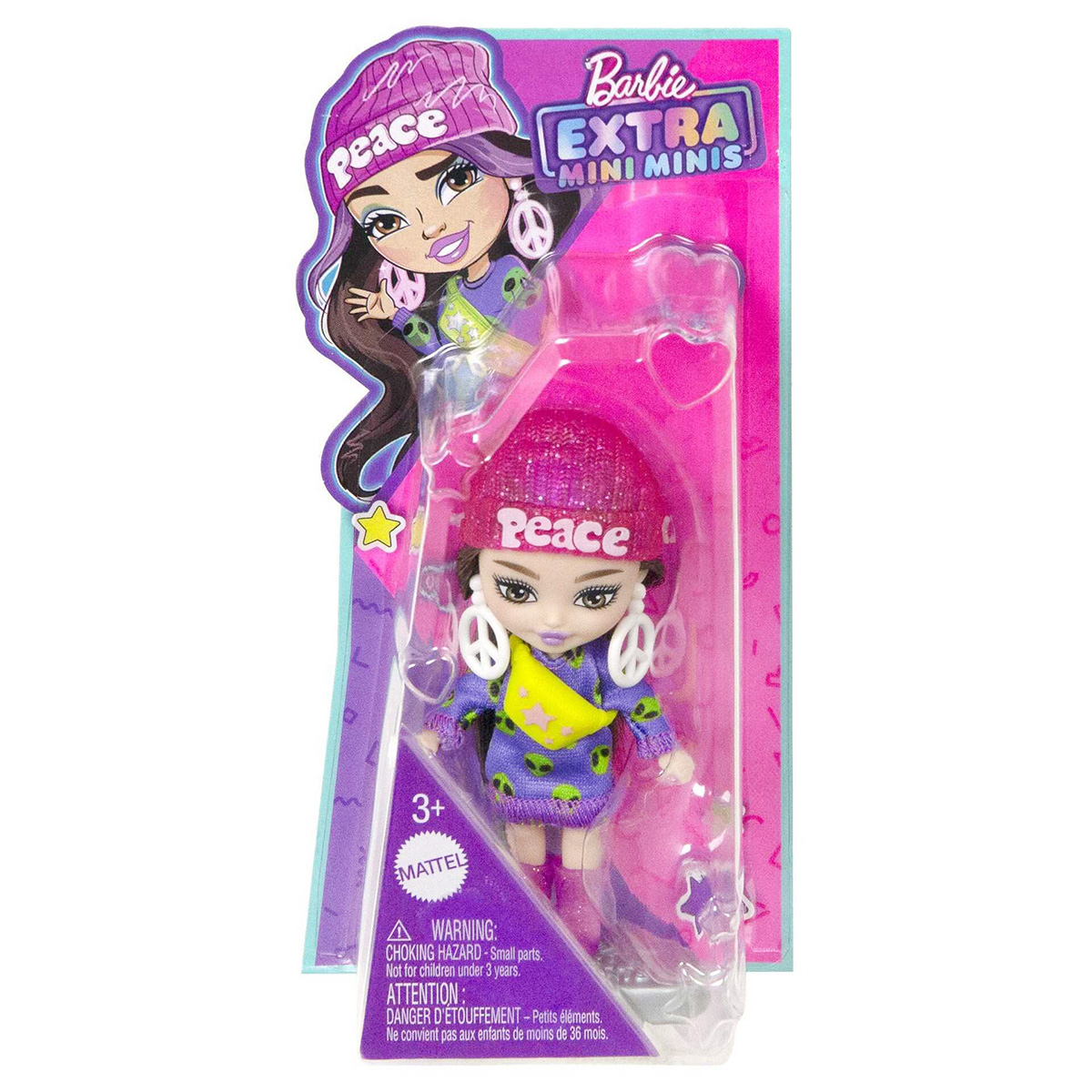 Papusa Barbie Extra Mini Minis cu par si accesorii, 8 cm, HLN46 Accesorii imagine noua responsabilitatesociala.ro