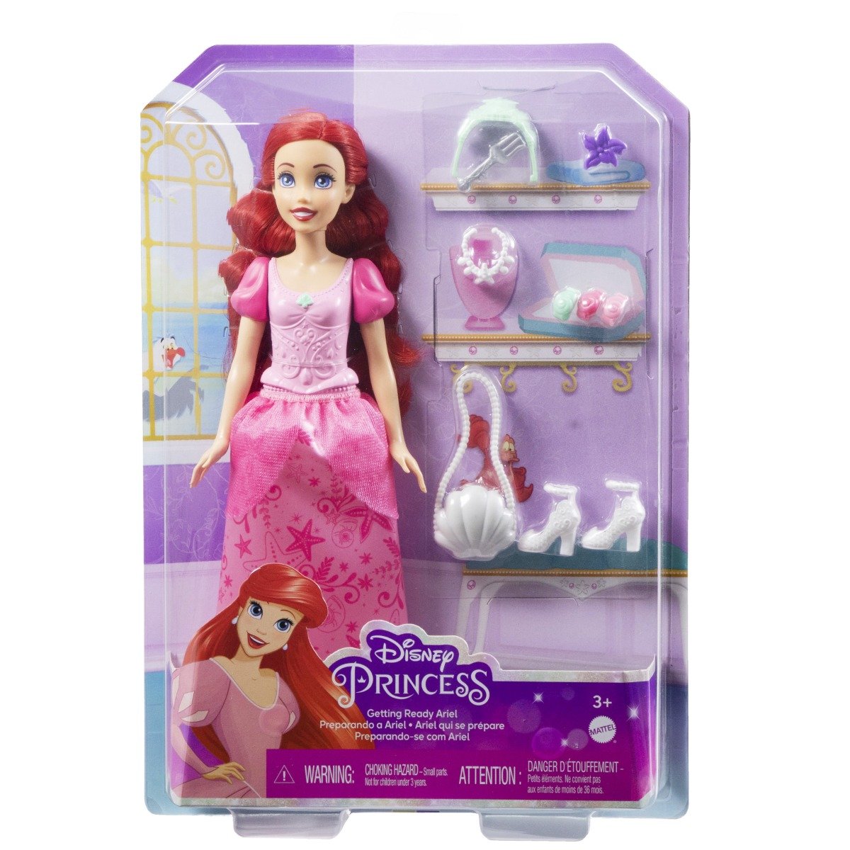 Papusa cu accesorii, Disney Princess, Ariel, HLX34