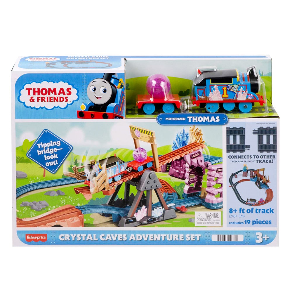 Set de joaca, Locomotiva motorizata cu vagon, Thomas and Friends, Pestera de Cristal, HMC28 and imagine noua responsabilitatesociala.ro