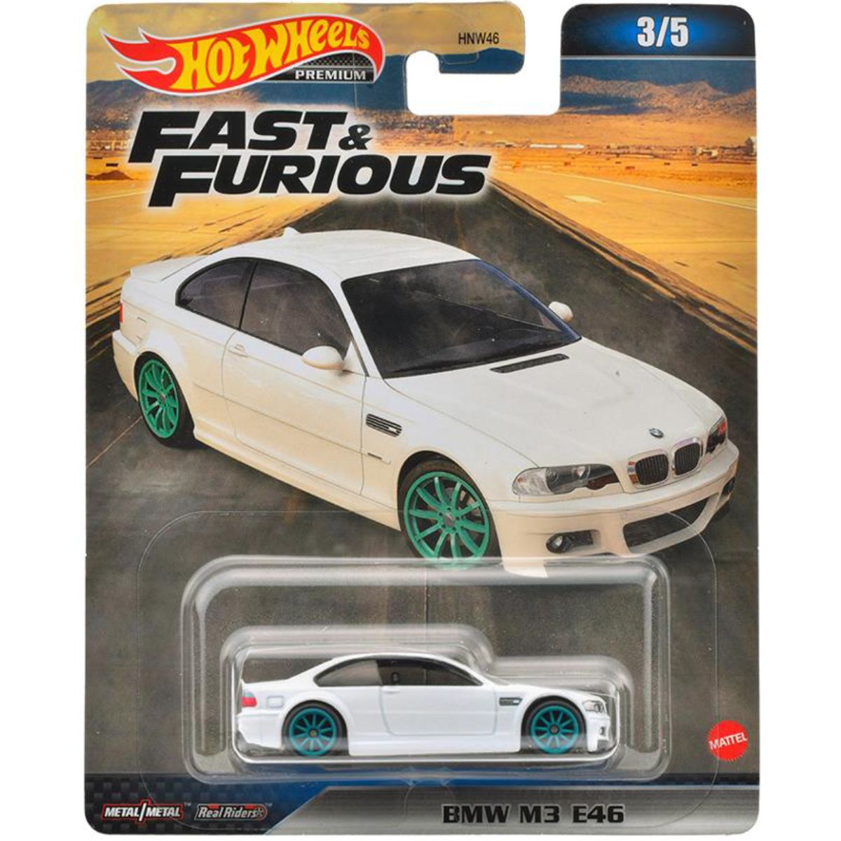 Masinuta din metal, Hot Wheels, Fast and Furious, BMW M3 E46, 1:64, HNW52