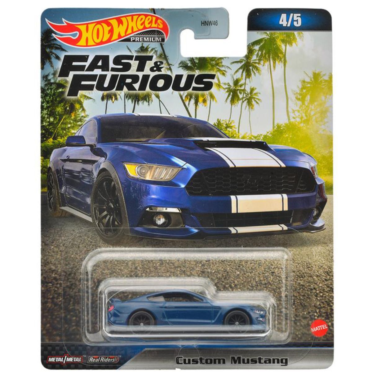 Masinuta din metal, Hot Wheels, Fast and Furious, Custom Mustang, 1:64, HNW51