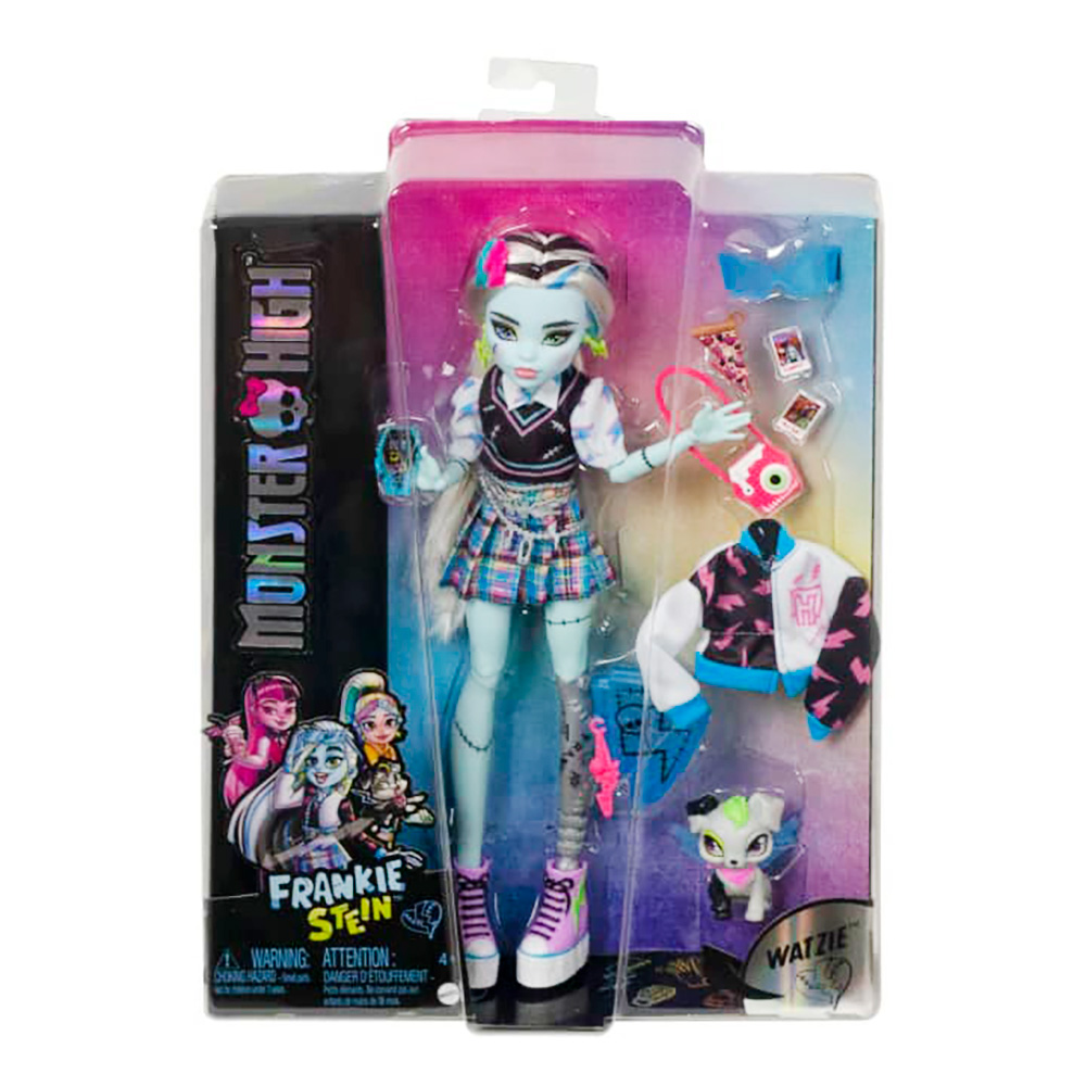 Papusa Monster High Frankie Stein cu animalut si accesorii, HHK53