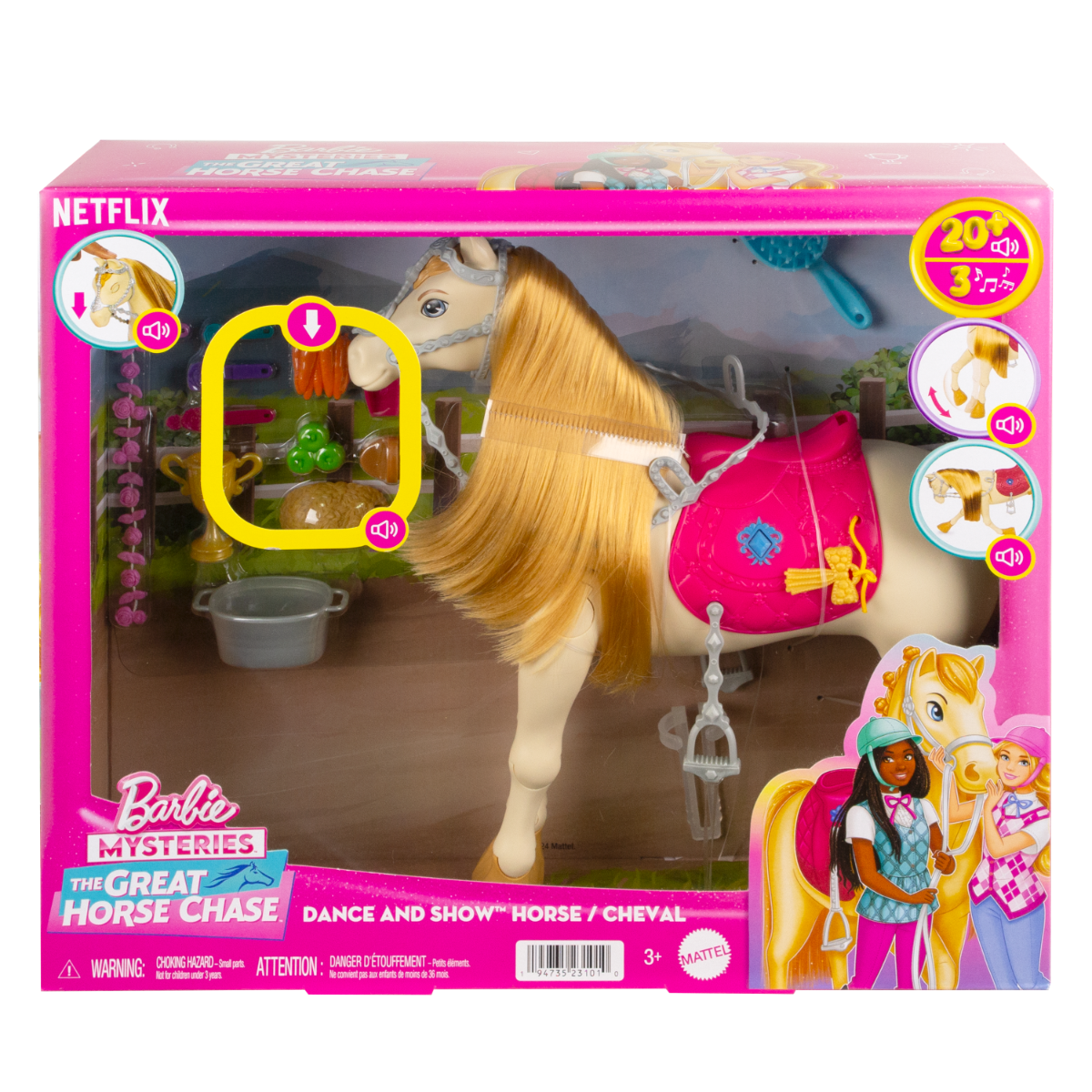 Calut cu sunete si accesorii, Barbie, The Great Horse Chase, HXJ42