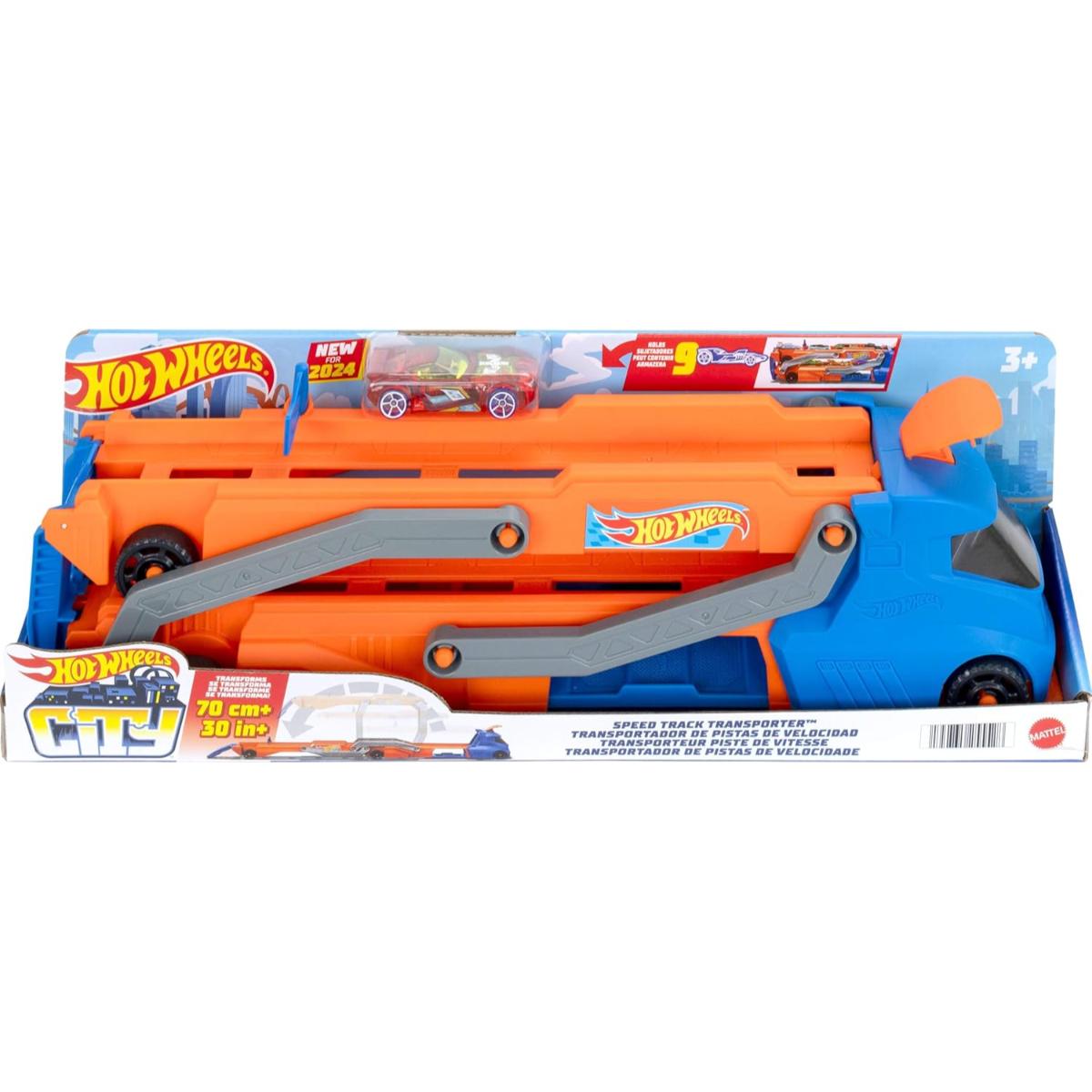 Transportator cu piste si masina, Hot Wheels City, Speed Truck, HYT83