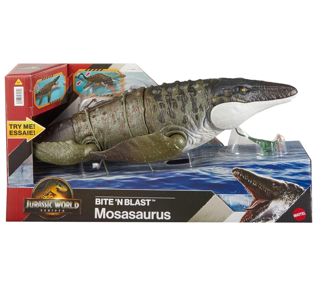 Figurina articulata, Jurassic World Rebirth, Bite N Blast, Mosasaurus, JCH00