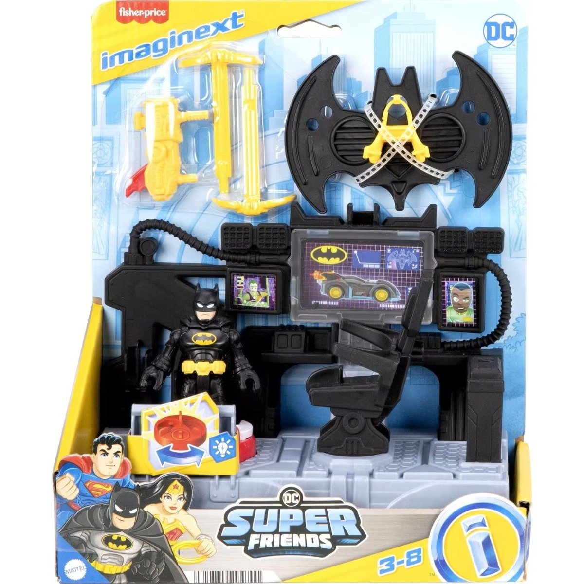 Set de joaca cu figurina, Imaginext, Dc Super Friends, Bat Command Center, JFD93