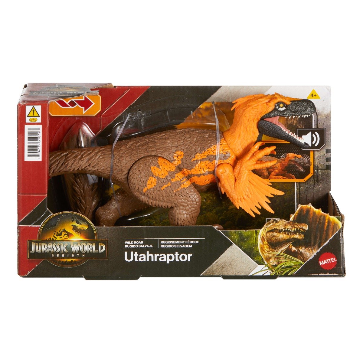 Figurina articulata, Jurassic World Rebirth, Wild Roar, Utahraptor, JGC80
