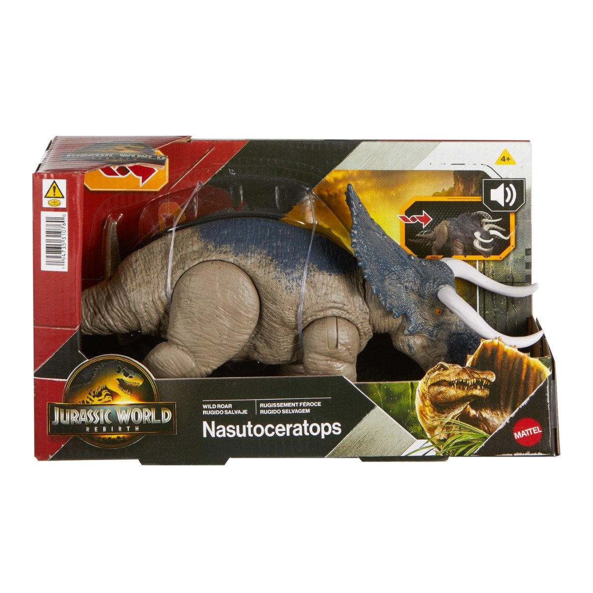Figurina articulata, Jurassic World Rebirth, Wild Roar, Nasutoceratops, JGC81