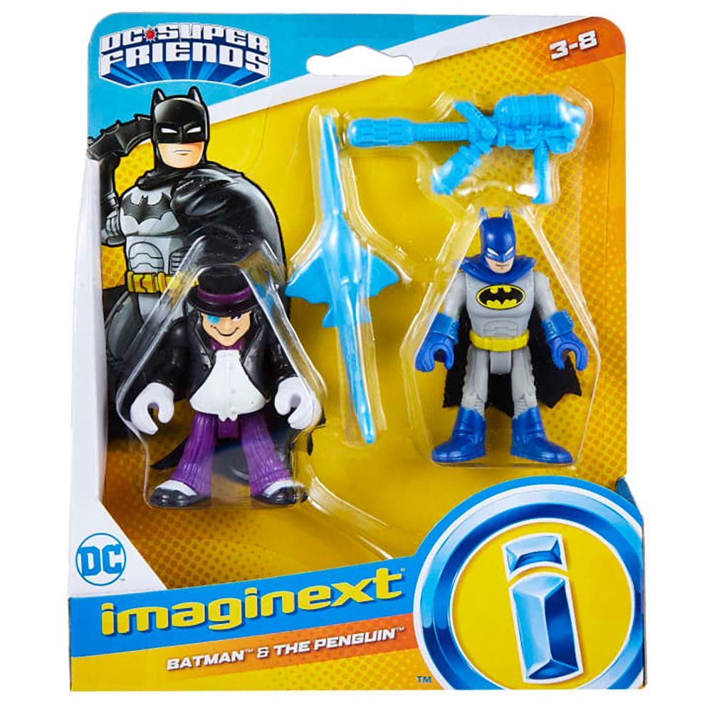 Set 2 figurine, Imaginext, DC Super Friends, Batman si The Penguin, GWP60 Batman imagine noua responsabilitatesociala.ro