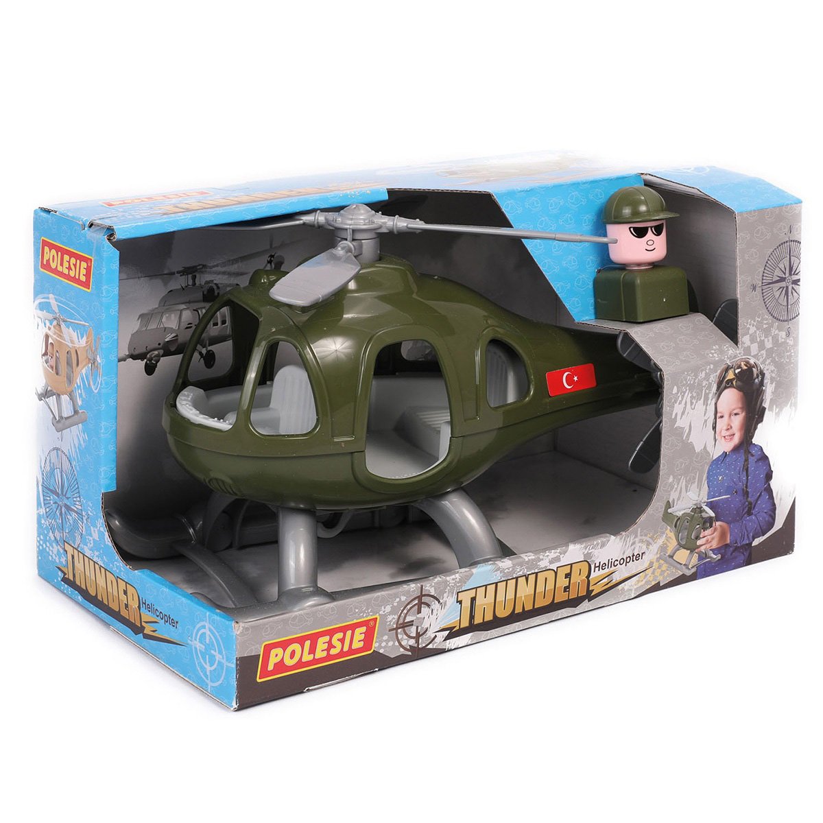 Set elicopter militar cu figurina, Polesie, Grom