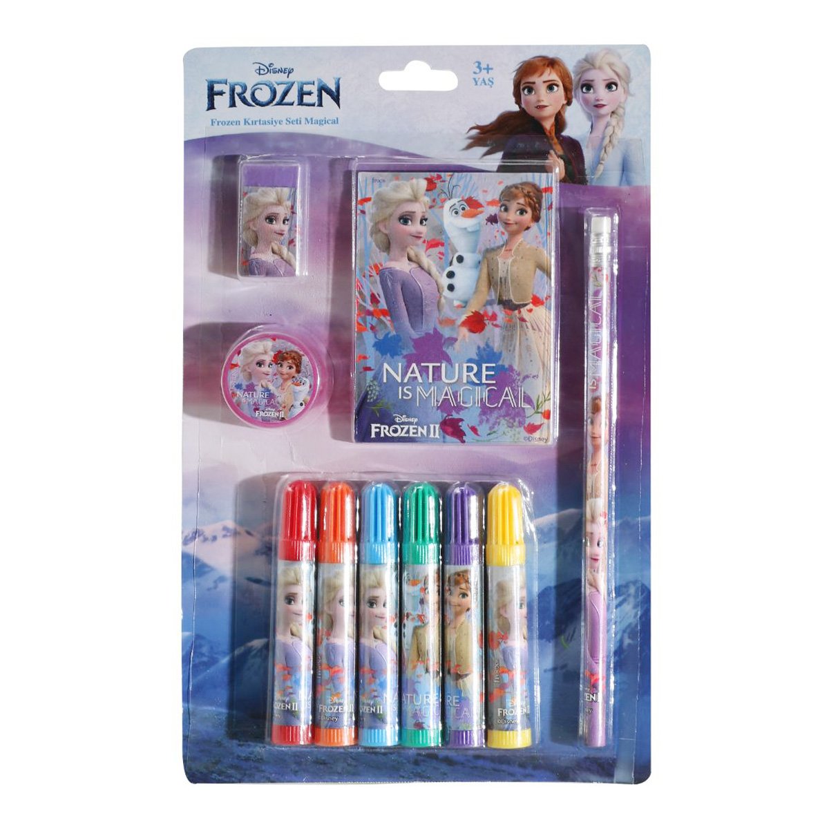 Set de colorat cu carioci si agenda, Frozen 2, 10 buc