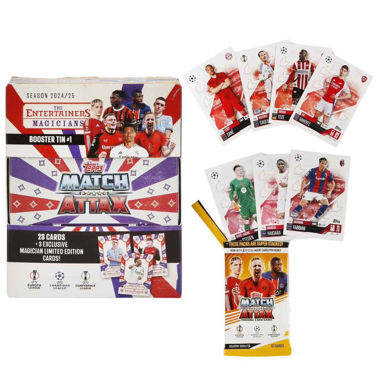 Set cartonase in cutie metalica Topps, UEFA Match Attax 2024-2025, Magicians