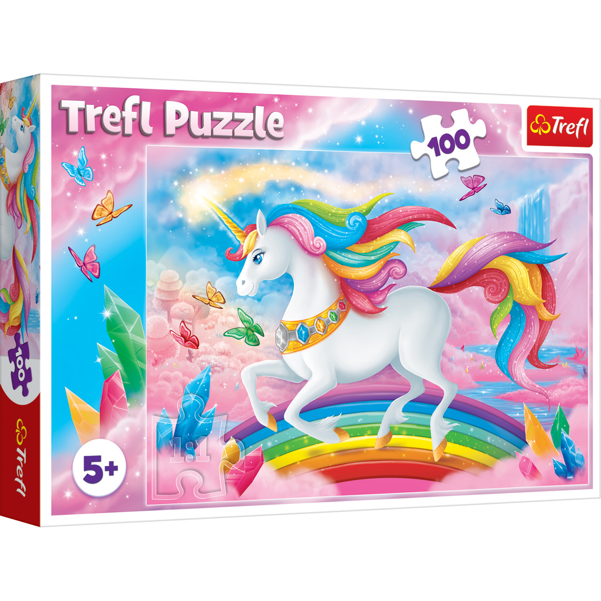 Puzzle Trefl 100 piese, In lumea de cristal a unicornilor