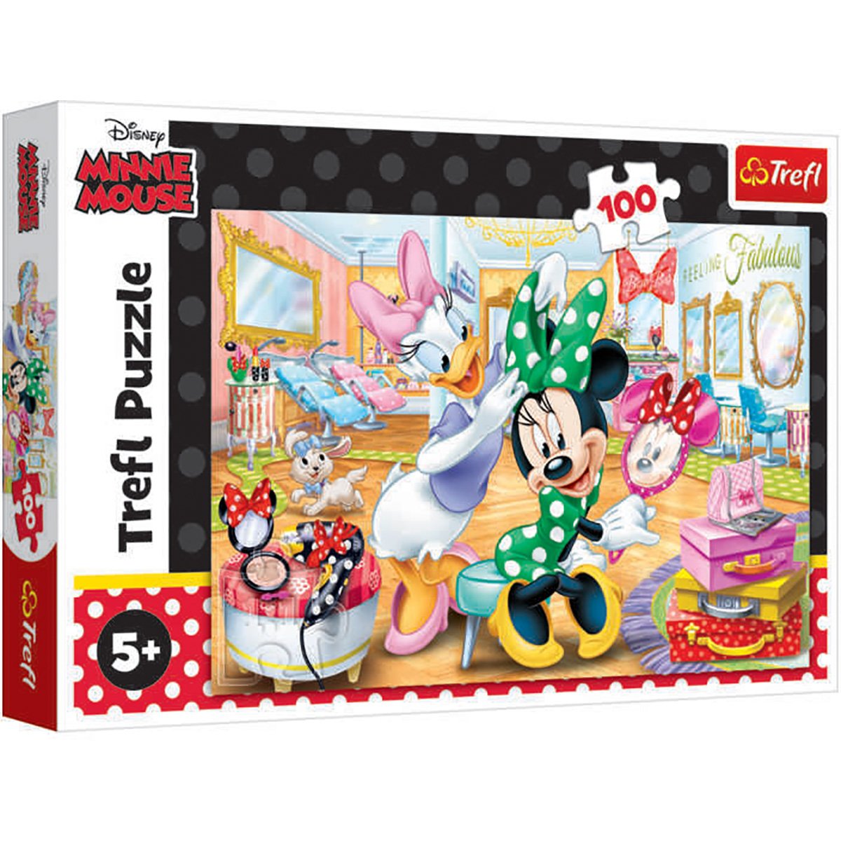 Puzzle Trefl, Minnie Mouse la salonul de infrumusetare, 100 piese