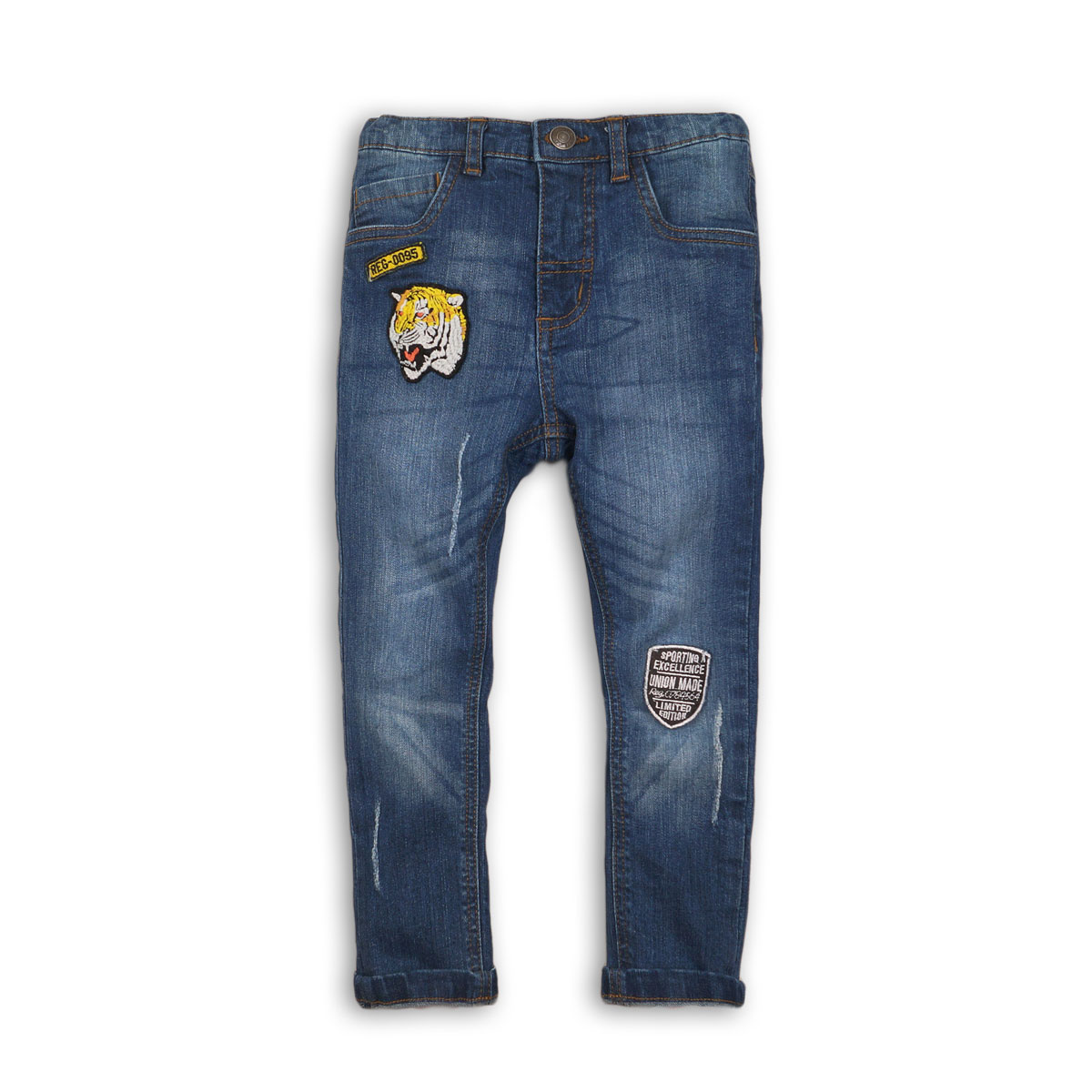 pantaloni denim cu aplicatie minoti tiger