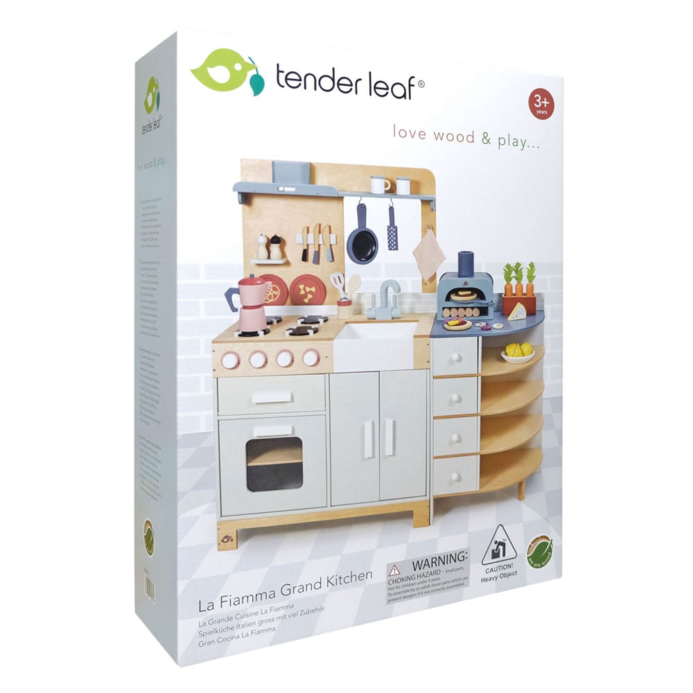 Bucatarie cu cuptor pentru pizza din lemn premium, Tender Leaf Toys bucatarie imagine noua responsabilitatesociala.ro