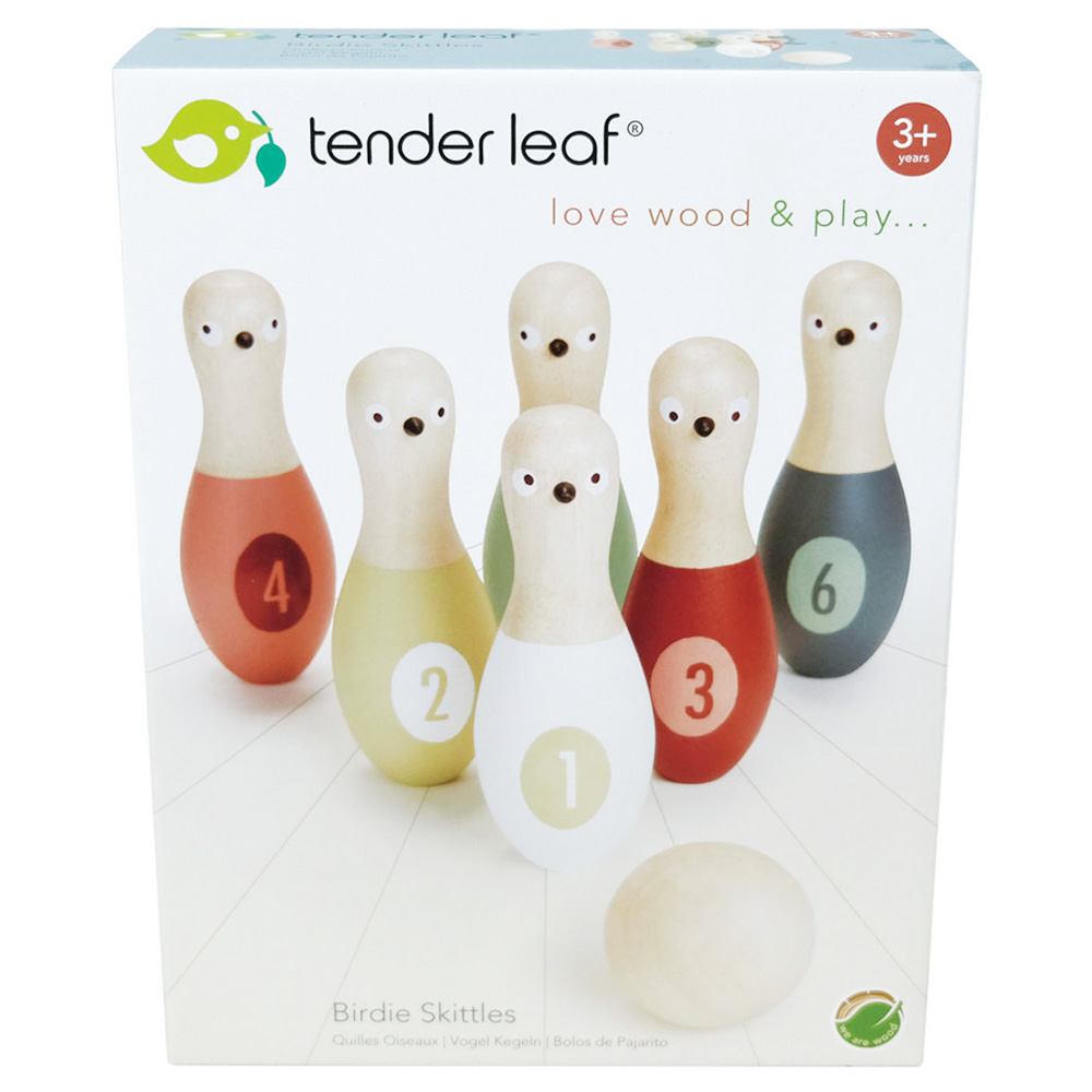 Set bowling din lemn premium, Tender Leaf Toys, 7 piese