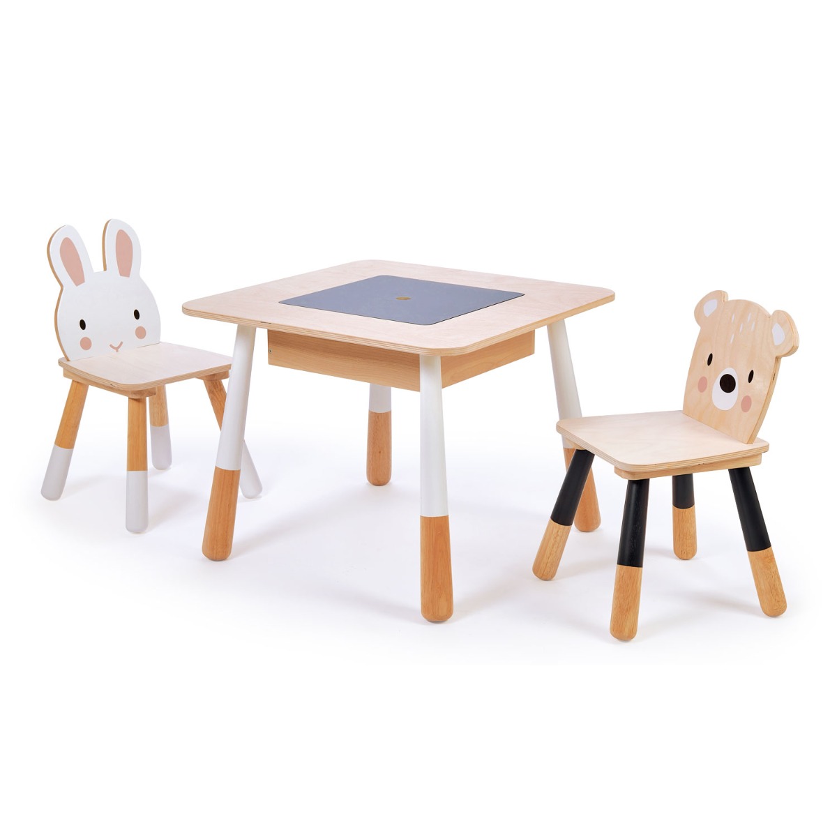 Set Mobilier pentru copii cu masa si 2 scaune, din lemn premium Tender Leaf Toys accesorii imagine 2022