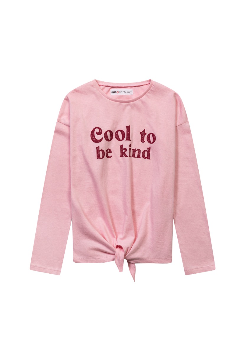 Tricou cu maneca lunga Cool to be kind, Minoti, roz Cool