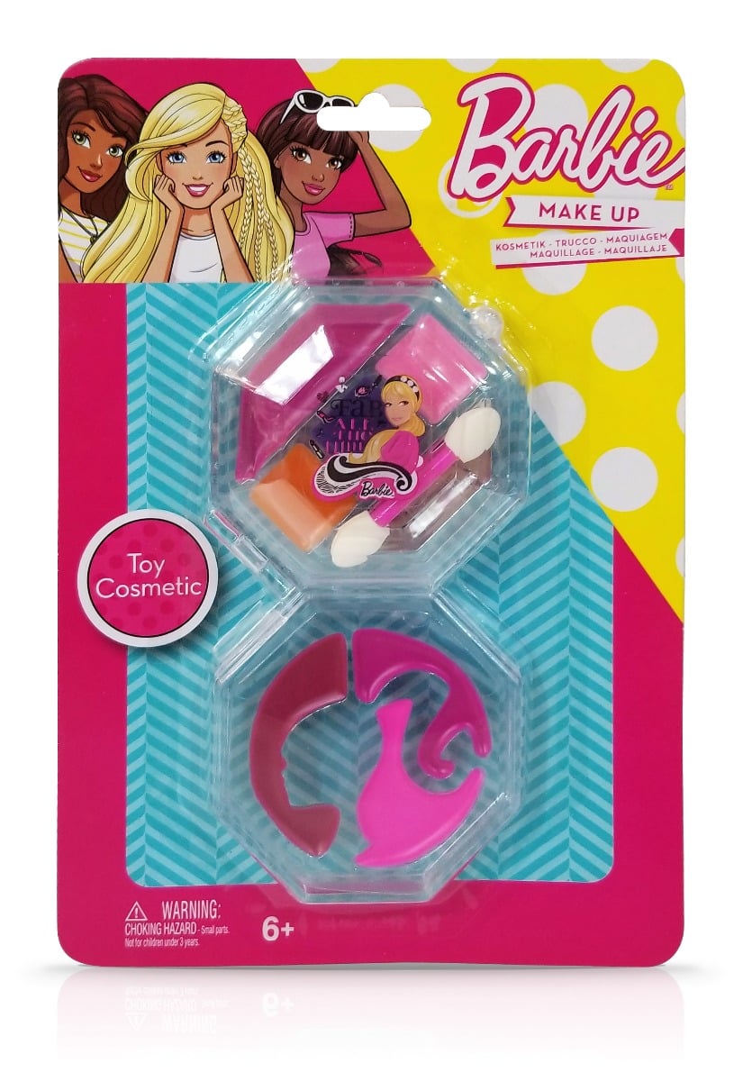 Trusa de Make-up rotunda, cu 2 niveluri, Barbie Barbie imagine 2022