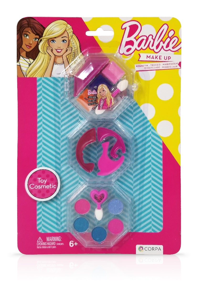 Trusa de Make-up rotunda, cu 3 niveluri, Barbie Barbie imagine 2022 protejamcopilaria.ro