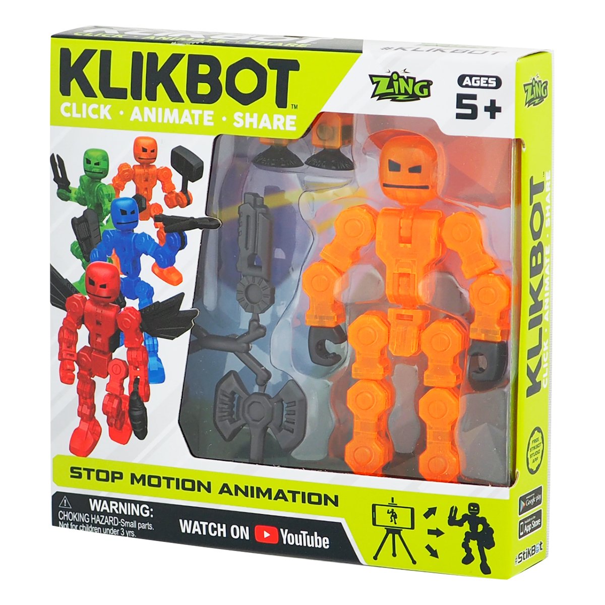 Figurina Robot articulat transformabil KlikBot, Orange articulat imagine 2022 protejamcopilaria.ro