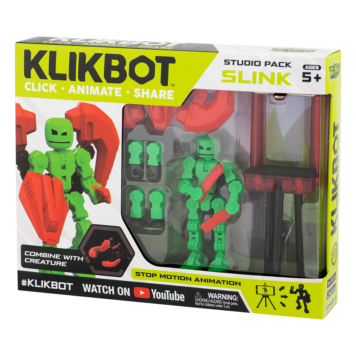Set Figurina Robot articulat transformabil KlikBot Studio Pack, Green Klikbot imagine 2022