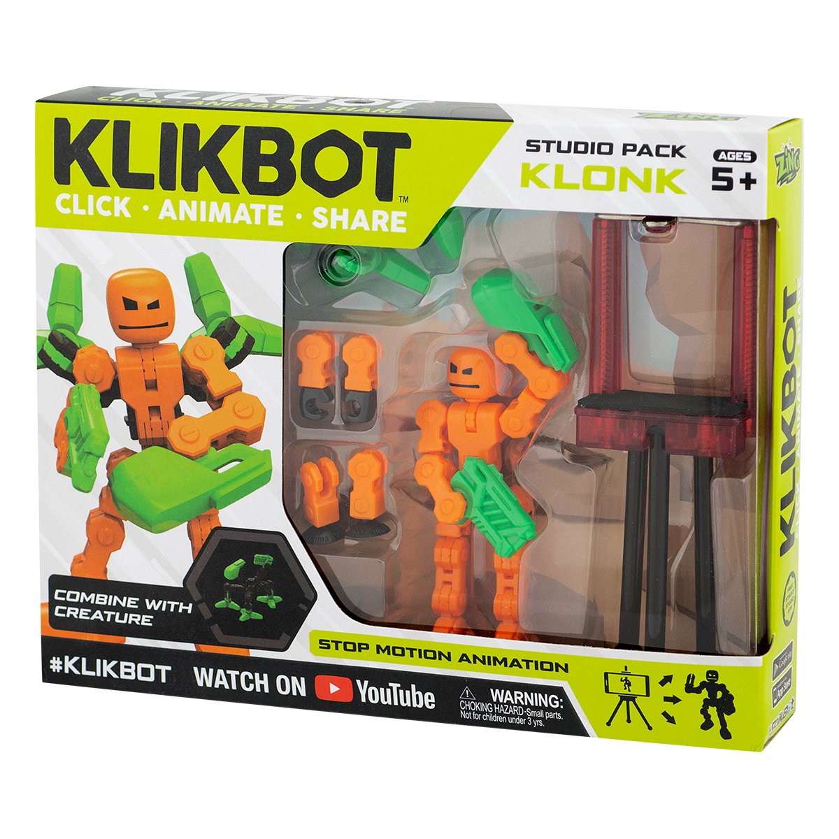 Set Figurina Robot articulat transformabil KlikBot Studio Pack, Orange Klikbot imagine noua
