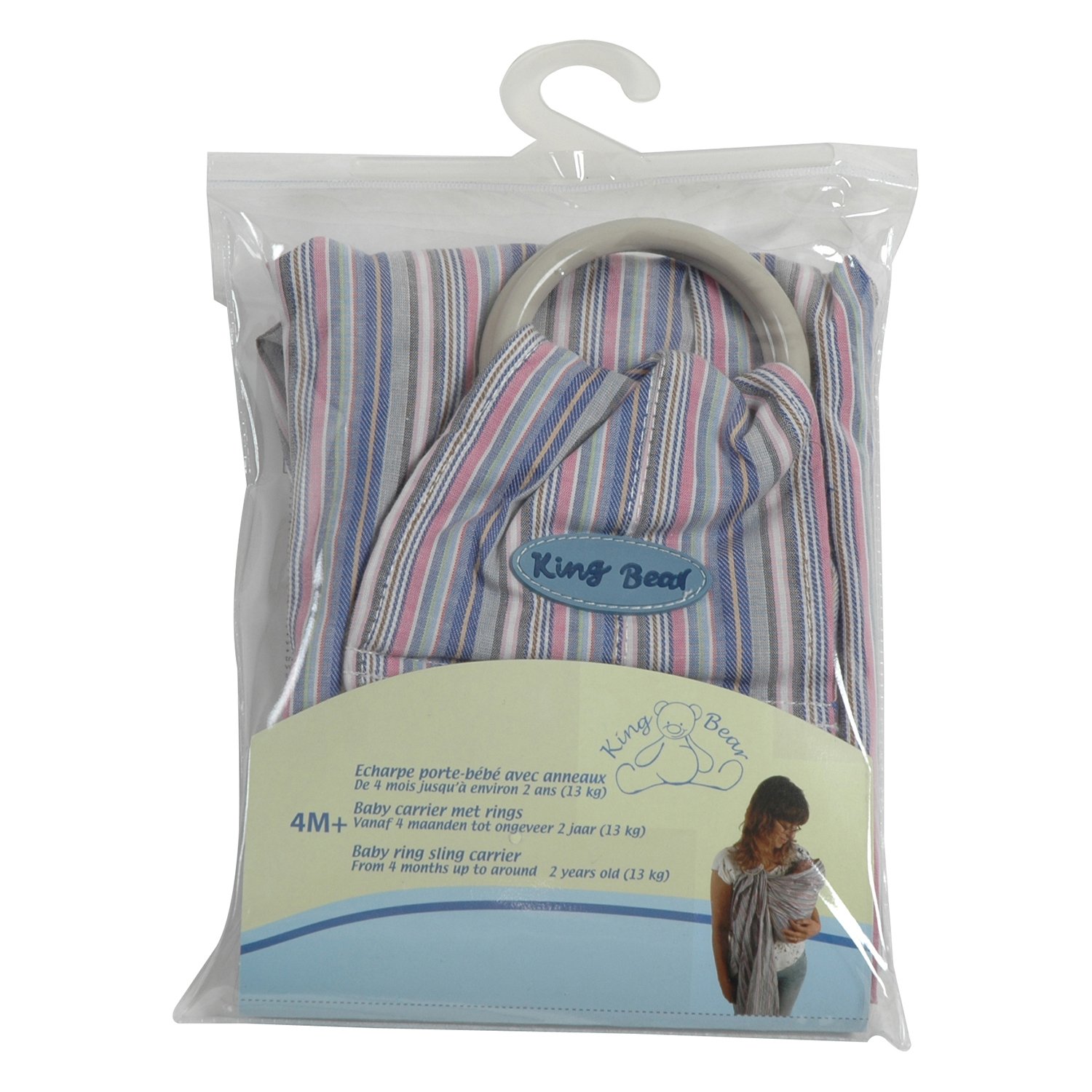 wrap bebe king bear - bleu / roz