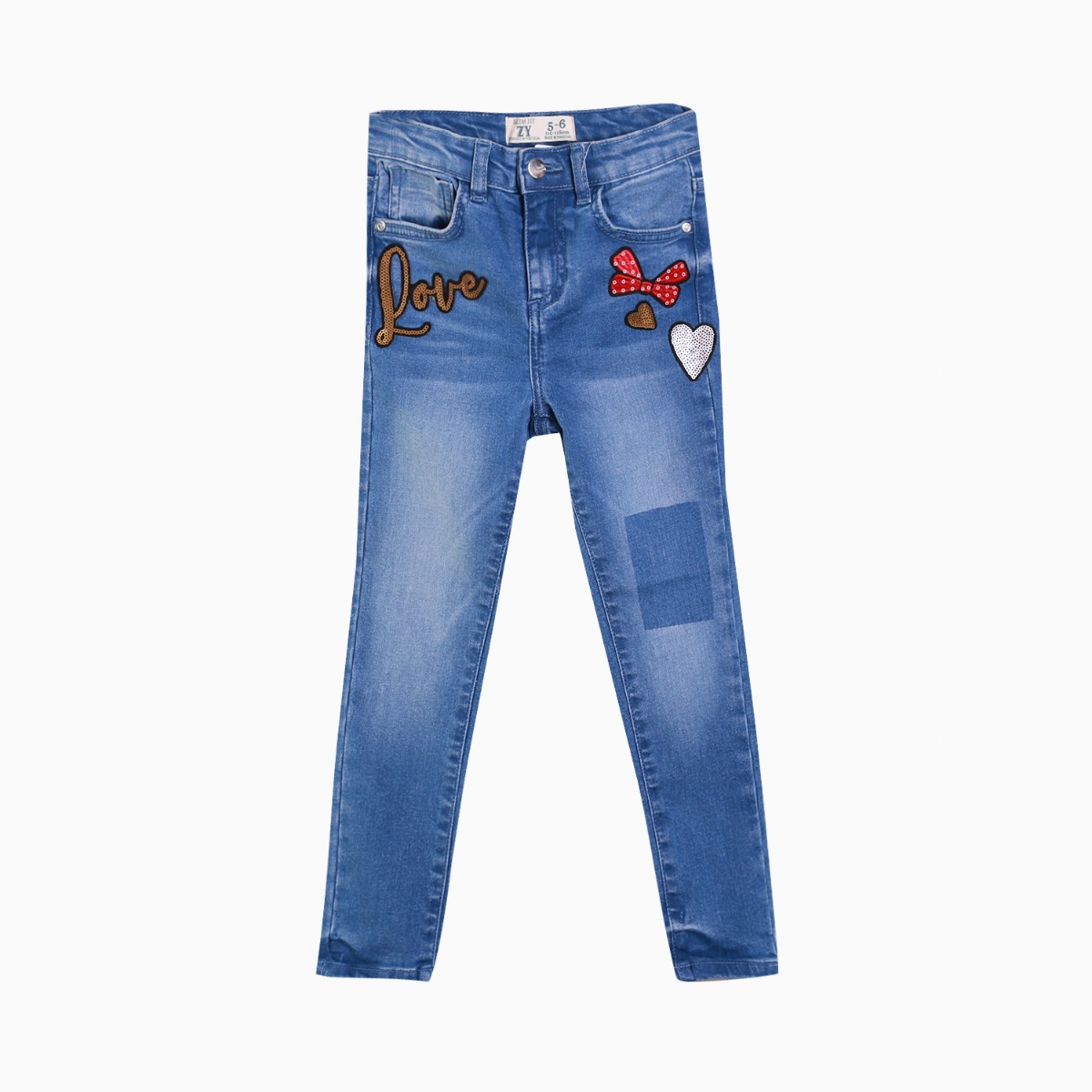 Pantaloni jeans cu broderie si paiete Zippy noriel.ro imagine noua responsabilitatesociala.ro